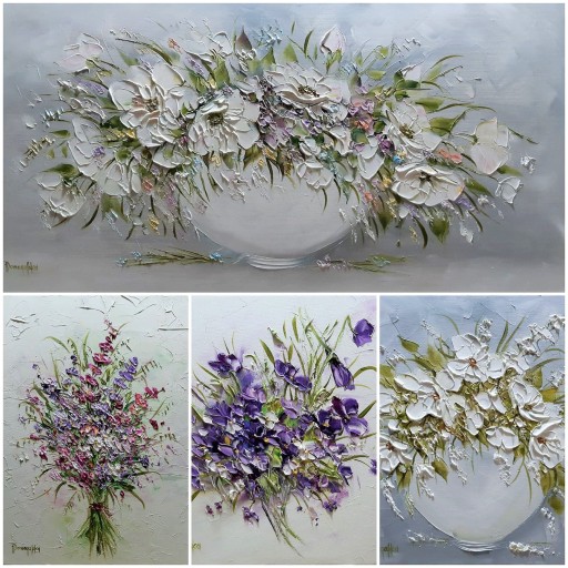 ИОАННА ДОМАГАЛЬСКАЯ КАРТИНА УГЛОВЫЕ ЦВЕТЫ 25X30