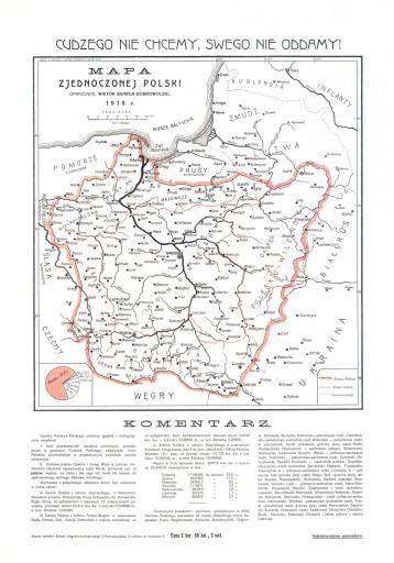 Карта Объединенной Польши - 1918 г. - 30x21