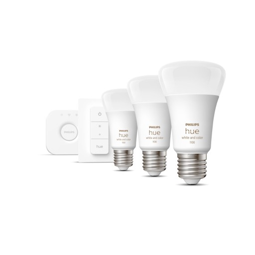 Стартовый комплект PHILIPS HUE White and Color ambiance, 3 лампы E27 + мост