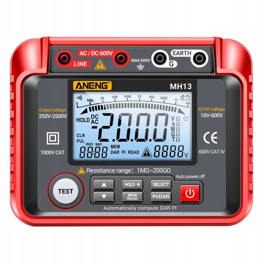 ANENG MH13 250В-2500В Цифровой тестер сопротивления