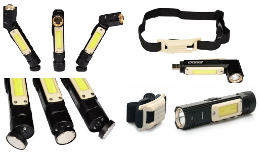Светодиодный фонарик водонепроницаемый IP44 2в1 3Вт USB AKKU