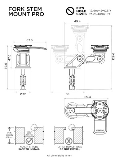 Podstawa montowana w sztycę główki ramy Quad Lock Pro