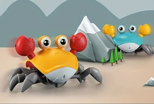 ИНТЕРАКТИВНАЯ ИГРУШКА ДЛЯ РЕБЕНКА ПОЛЗУЩИЙ КРАБ, СВЕТОДИОДНАЯ МУЗЫКА, УЧИМСЯ ХОДИТЬ