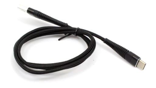 Кабель USB TYPE C для быстрой зарядки HQ, нейлон, 1 м, черный