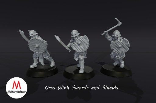 Orc Warriors with Sword and Shield - Zestaw x3