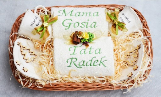 DUŻE RĘCZNIKI KUBKI Prezent na Święta dla Rodziców