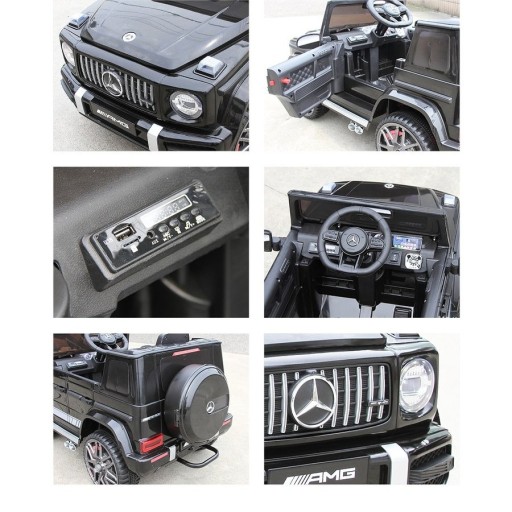 MERCEDES G63 АККУМУЛЯТОРНЫЙ АВТОМОБИЛЬНЫЙ КОЖАНЫЙ ПИЛОТ 12V7Ah КОЛЕСА EVA 4-ДВИГАТЕЛИ 4x4