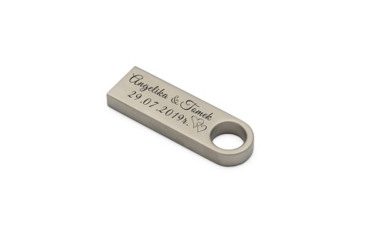 USB-накопитель 32 ГБ, серебряный брелок с БЕСПЛАТНОЙ ГРАВИРОВКОЙ