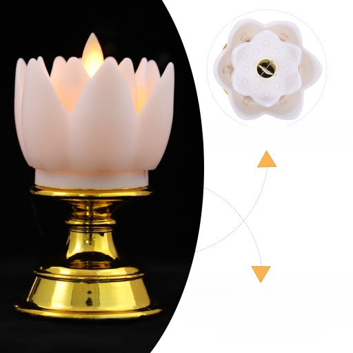 LAMPA LOTUS LIGHT BATERIE PODGRZEWACZE ŚWIECE KWIAT