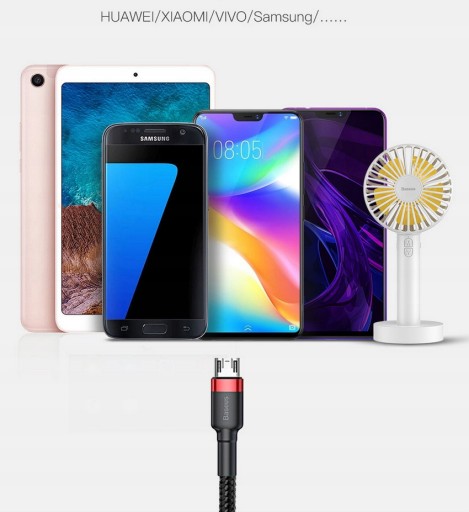Кабель для зарядки телефона Micro USB Quick Charge 3.0, усиленный, короткий 1 м