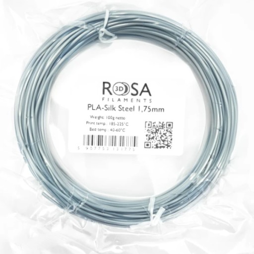 Filament PLA Silk Rosa3D Steel Szary 100g