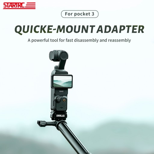 МАГНИТНЫЙ АДАПТЕР СКЛАДНОЙ ХОЛОДНЫЙ башмак + ПЕРЕДАТЧИК 1/4“ ДЛЯ DJI POCKET 3