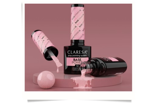 CLARESA BAZA BASE POWER BEZKWASOWA BUDUJĄCA 12 NUDZIAKOWY RÓŻ LIPGLOSS NAIL