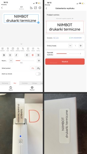 NIIMBOT B21 Drukarka Termiczna NAKLEJKI Bluetooth BEŻOWO-ZŁOTA ETYKIETY