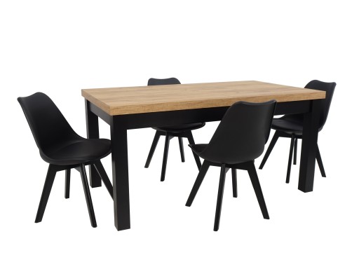 4 krzesła i stół 90x160/210 duży zestaw JADALNIA