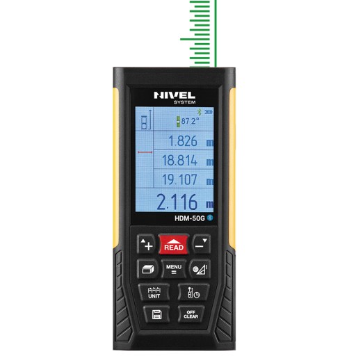 Лазерный дальномер Nivel SYSTEM HDM-50G зеленого цвета