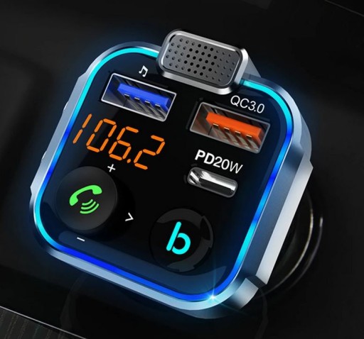 АВТОМОБИЛЬНЫЙ FM-MP3-ПЕРЕДАТЧИК BLUETOOTH БЫСТРОЕ ЗАРЯДНОЕ УСТРОЙСТВО 3 x USB QC 3.0