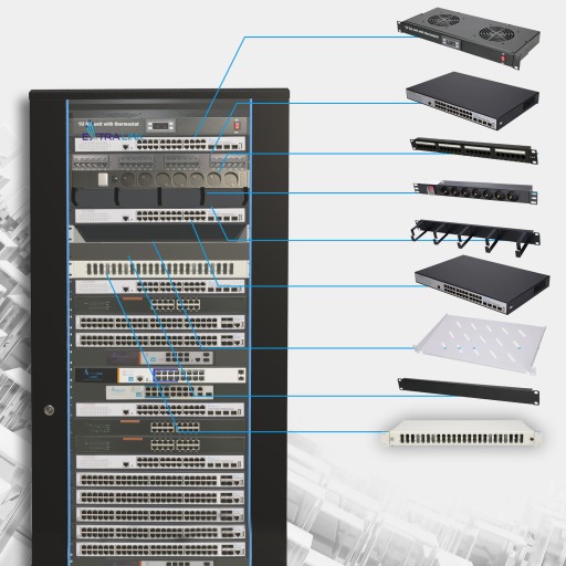 Szafa rack 37U 600x800 Czarna stojąca 19 cali