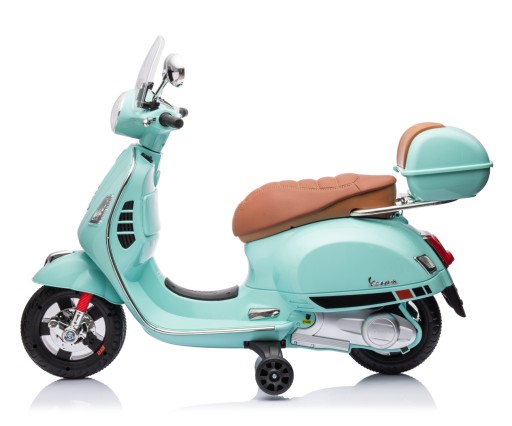 БИРЮЗОВЫЙ МОТОР VESPA GTS MILLY MALLY АККУМУЛЯТОРНЫЙ СКУТЕР МЯТНЫЙ МУЗЫКАЛЬНЫЙ СВЕТОДИОД