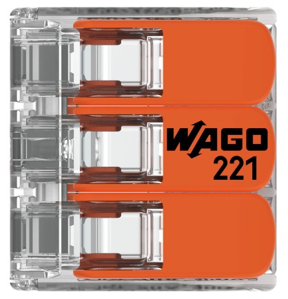ПРОВОД/КАБЕЛЬ БЫСТРОГО СОЕДИНЕНИЯ WAGO 3x4мм 221-413 50шт.