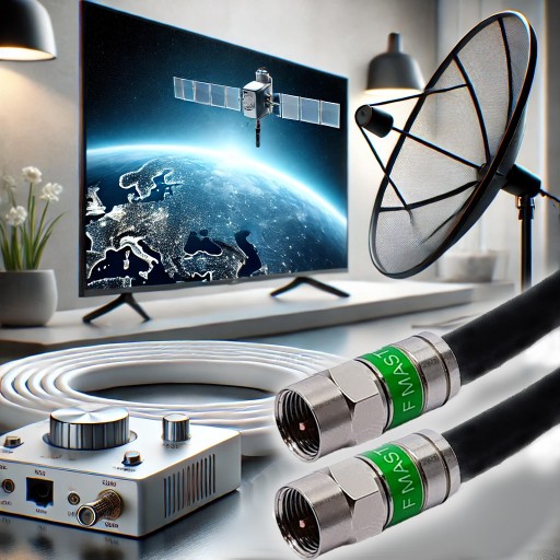 Kabel koncentryczny przewód antenowy SAT 3M czarny Wtyk F-Wtyk F