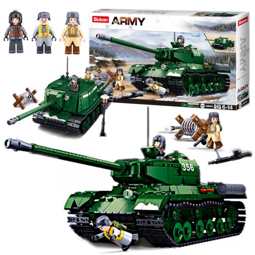 Кирпичи Танк ИС-2/СУ152 Русский военный эсминец 2 фигурки + ОРУЖИЕ LEGO