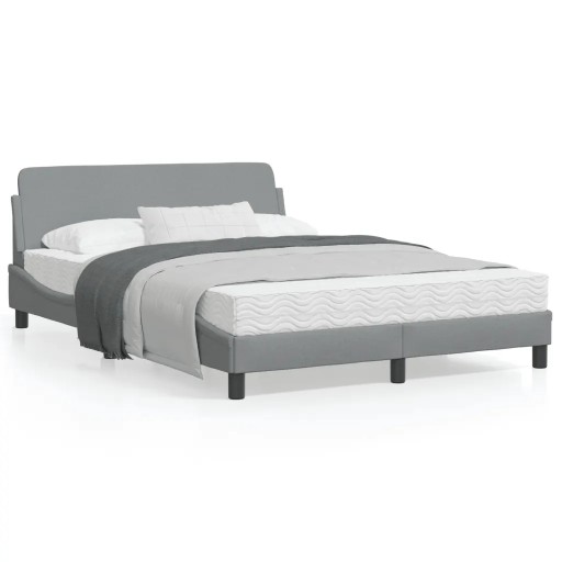 vidaXL Каркас кровати с изголовьем Светло-серый, 120x200 см, ткань 373145