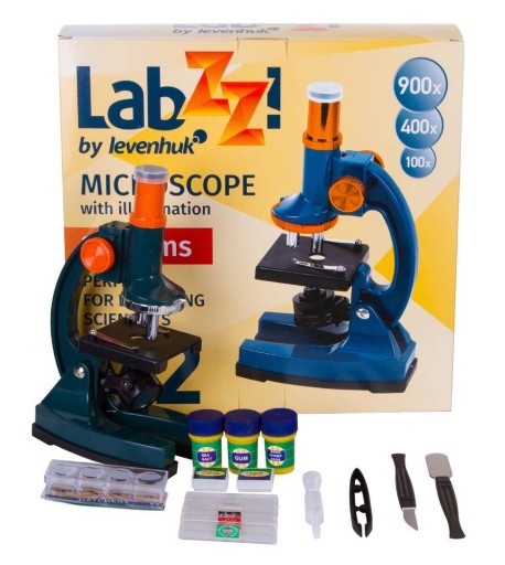 Микроскоп школьный детский оптический с подсветкой LabZZ M2/900x