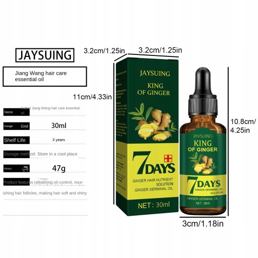 Hair Growth Essential Olejek do Włosów Ginger King Do Pielęgnacji Włosów