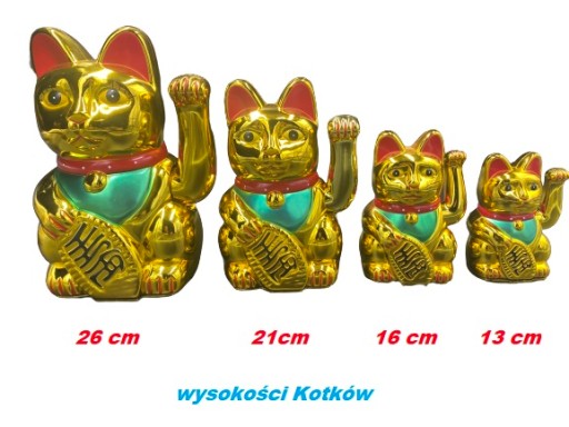 SOLARNY Japoński Kot Maneki-Neko Chiński Szczęścia 9cm