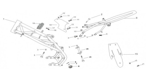 Верхний болт крепления двигателя, гайка M8x115 MRF 80 120 140 160 KAYO