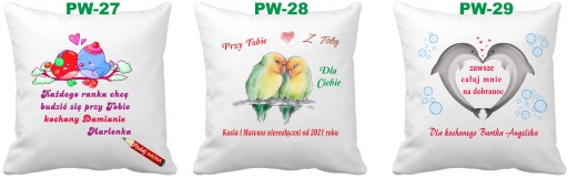 Poduszka walentynkowa wiersz + imiona imię Wzory MIX