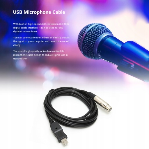 Кабель-адаптер USB «папа» — «мама» XLR, 3 метра