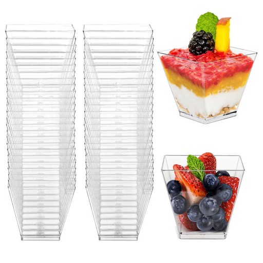 Чашки Контейнеры для десертов Квадратные чашки 24 pcs Назначение Десертный сладкий стол