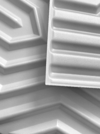 Белые потолочные кессоны Стеновая панель 3D ZIGZAG