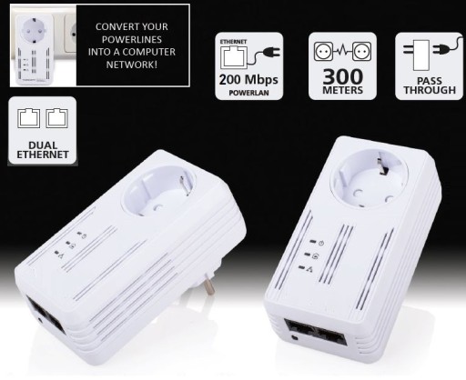 LuX FAST Сетевой передатчик POWERLINE LAN TRANSFER 2 шт. 200 Мбит/с