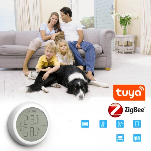Датчик температуры и влажности ZigBee TUYA LCD Smart Life Домашний гигрометр