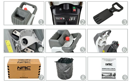 NAC SHE 250B-BAG-LD2 2500 ВТ ИЗМЕЛЬЧИТЕЛЬ С ЛЕЗВИЕМ + МЕШОК ДЛЯ МУСОРОВ