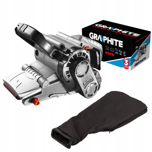 GRAPHITE SZLIFIERKA TAŚMOWA CZOŁG 800W PAS BEZKOŃCOWY 75x45mm 59G392 230V
