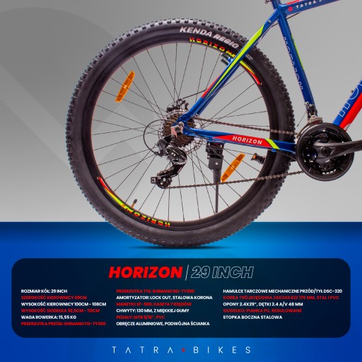 Rower górski MTB 29 cali Shimano aluminiowa lekka rama Tatra Bikes Horizon