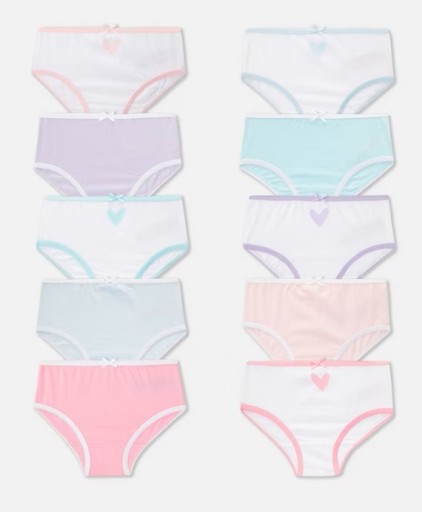 PRIMARK Majtki Figi 10szt 158cm 12-13L Serce Serca Fiolet Serduszka Gładkie