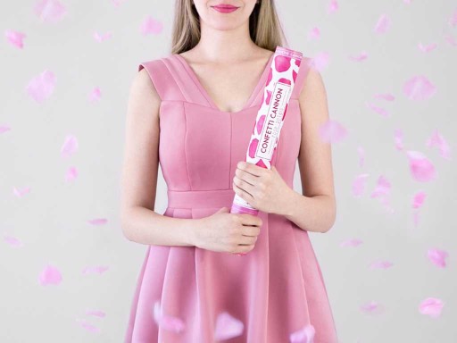 Tuby strzelające KONFETTI tuba 80 cm ROSE róż