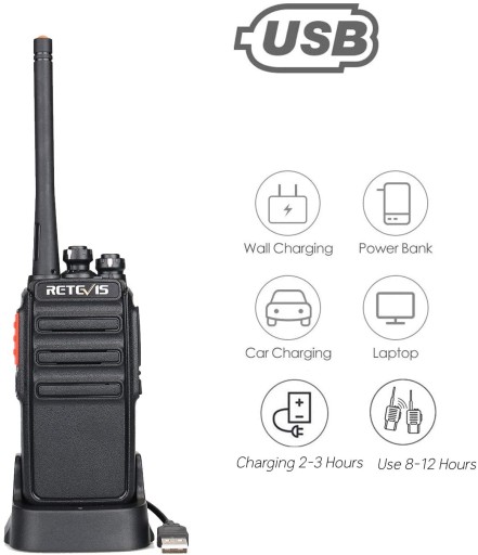 Retevis RT24 Walkie Talkie, радио PMR446 с гарнитурой, 3 км