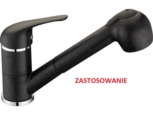 SŁUCHAWKA DO BATERII KUCHENNEJ WYCIĄGANA CZARNA