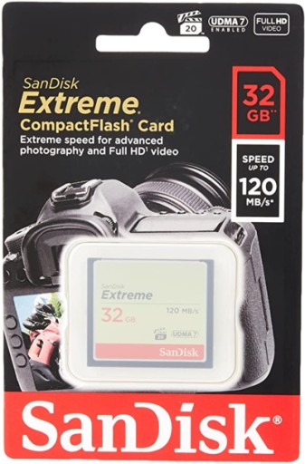 SANDISK 32 ГБ Compact Flash EXTREME CF +120/85 МБ/с