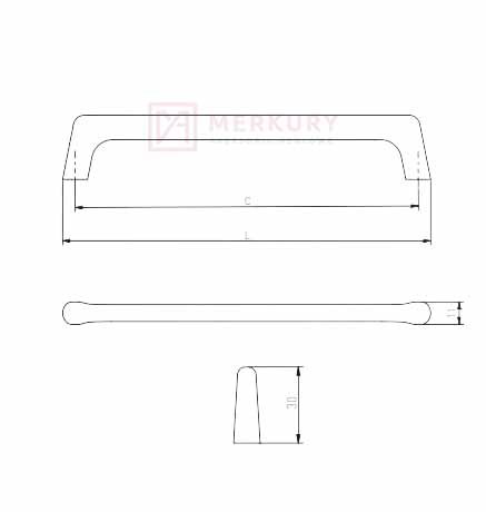 Uchwyt meblowy LOFT INDUSTRIAL czarny mat L-128