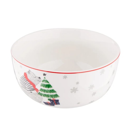Рождественская миска, мишка, салатница, миска Altom Winter Friends, 13 см