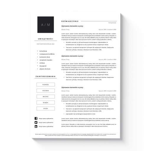 2 STRONY NOWY WZÓR SZABLON CV ŁATWY DO EDYCJI WORD