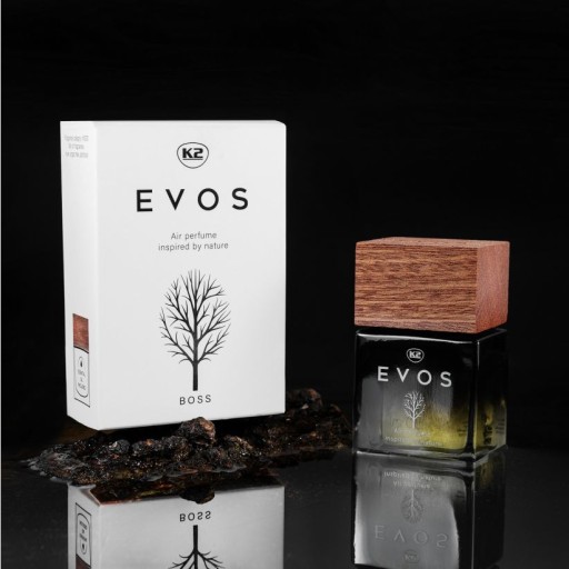 K2 EVOS BOSS 50 ml ZAPACH PERFUMY DO SAMOCHODU AUTA ODŚWIEŻACZ