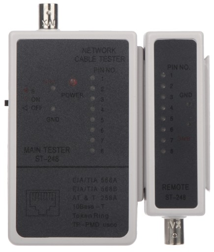 Тестер ST-248 для кабелей RJ45, UTP, FTP, BNC ABCV